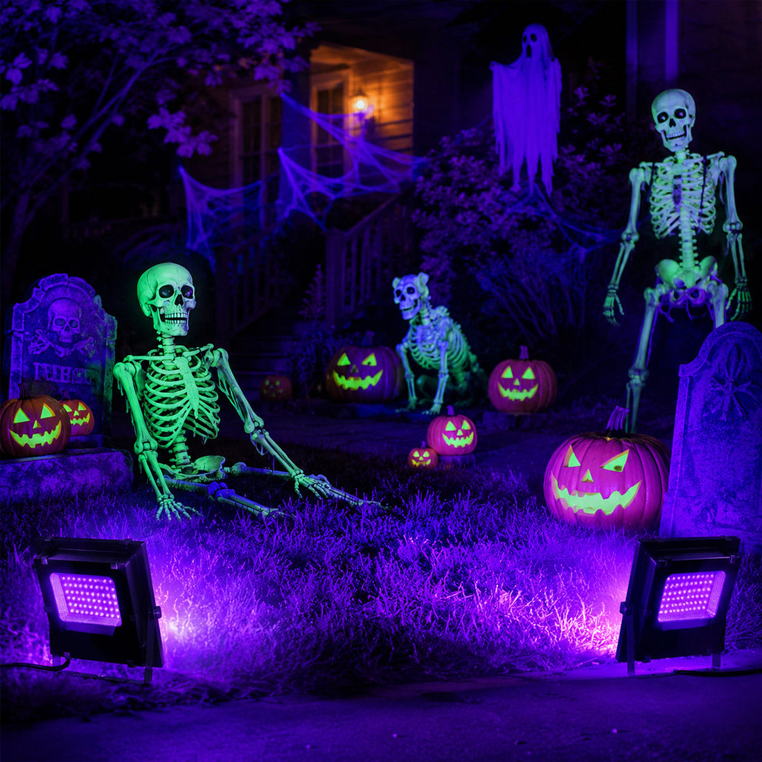 How to Use Black Light Flood Lights for Halloween Decorations