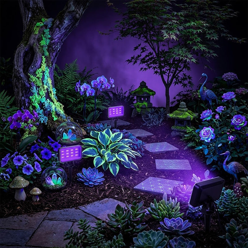 How to Highlight Plants and Trees Using UV Black Light Spotlights