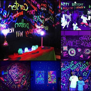 Waygor 6W UV Black Light with Disco Ball Effect – Sound Activated Strobe Light with Remote Control, Ideal for Glow Parties, Halloween, Christmas, Birthdays & Home Decorations – 1 Pack