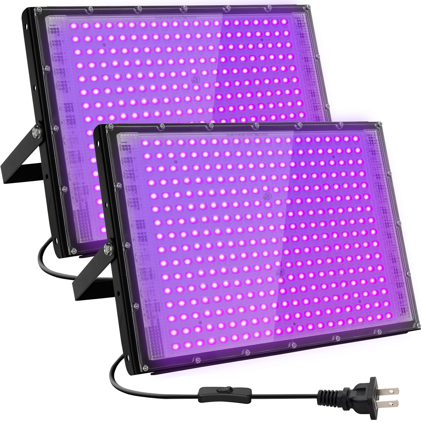 Waygor 300W LED Black Lights for Glow Party - Waygor IP65 Waterproof UV Blacklight Floodlight 395nm Black Light Spotlight Purple Black light Flood Light Fluorescent UV Light Lamp for Halloween Decor (2 Pack)