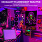 Waygor 300W LED Black Lights for Glow Party - Waygor IP65 Waterproof UV Blacklight Floodlight 395nm Black Light Spotlight Purple Black light Flood Light Fluorescent UV Light Lamp for Halloween Decor (2 Pack)