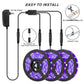 Waygor 50ft LED Black Light Strip Kit, Blacklight Strip Lights 395nm to 405nm UV Black Light LED Strips Flexible 12V Blacklights Non-waterproof Black Lights for Bedroom Glow Party Halloween