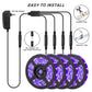Waygor 65ft LED Black Light Strip Kit, Blacklight Strip Lights 395nm to 405nm UV Black Light LED Strips Flexible 12V Blacklights Non-waterproof Black Lights for Bedroom Glow Party Halloween