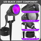 Waygor 12W LED Black Lights High Power, Black Light Landscape Lighting Waterproof IP66 385nm to 405nm Blacklight Outdoor LED UV Spotlights with Plug for Glow Party, Halloween, Christmas (12 Pack)
